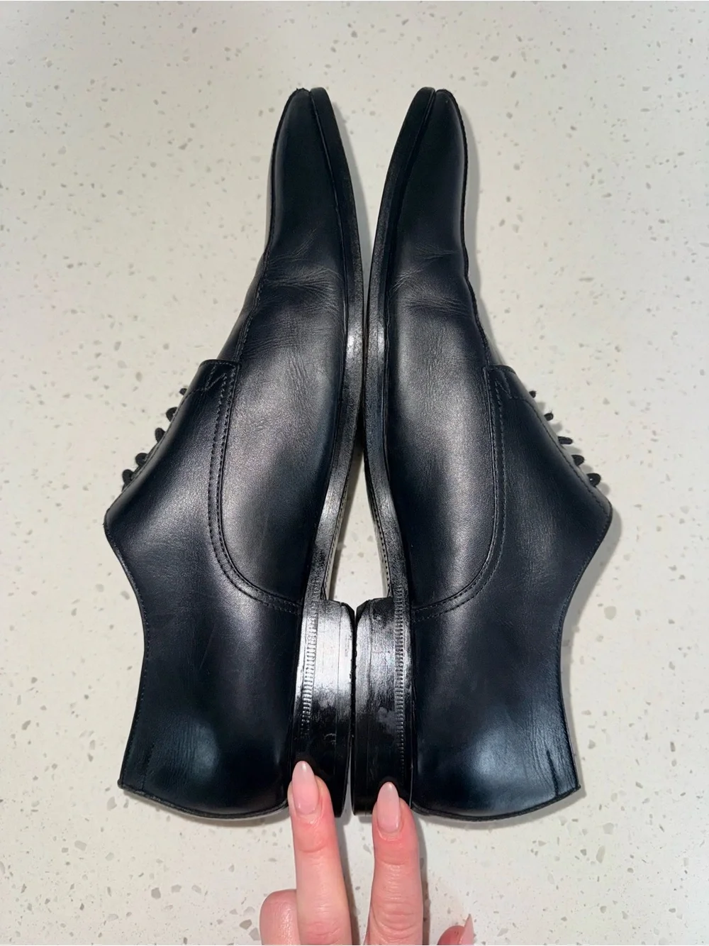 Hugo Boss Black Leather Lace-Up Oxfords